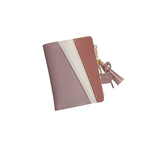 AQQWWER Geldbörsen für Damen Mode Hit Farbe Frauen Quasten Kurze Brieftaschen Taschen Reißverschluss Pu. Lederkartenhalter Anhänger Münze Geldbörse Karten Cash Clutch Geld Tasche von AQQWWER