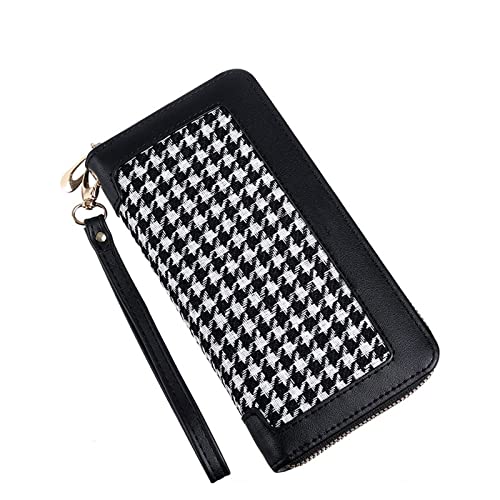 AQQWWER Geldbörsen für Damen Mode Lange Brieftasche Frauen Große Kapazität Plaid Clutch Bag Münze Geldbörse Luxus Pu. Ledertelefon Geldbörse Geldbeutel-Kartenhalter von AQQWWER