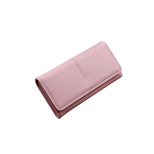 AQQWWER Geldbörsen für Damen Mode Lange weibliche Brieftasche Einfache Mode Schnalle Damen Große Kapazität Clutch Brieftasche Designer Geldbörsen Geldbörsen (Color : Pink) von AQQWWER