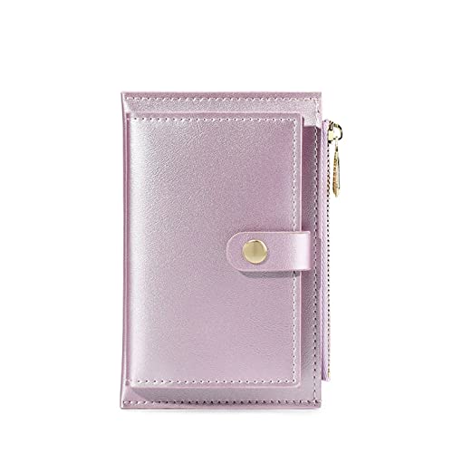 AQQWWER Geldbörsen für Damen Pearl LaserLeather Zipper WomenWallet Short Ladies Coin Purse Female Money Bag Clip Credit Card Holder Clutch (Color : Purple) von AQQWWER