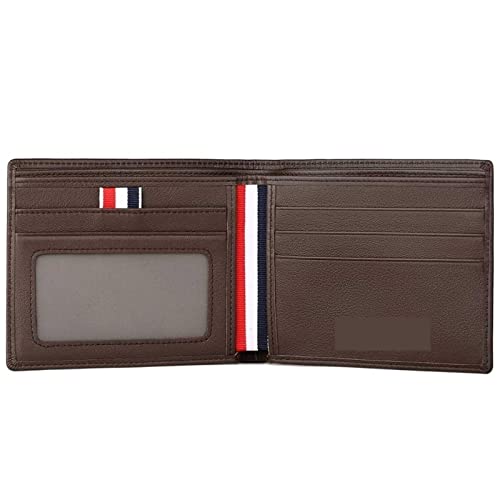 AQQWWER Geldbörsen für Damen Soft Men Wallet Ultra Slim Credit Card Holder Genuine Leather Multi Card Case Purse Business Portable Wallet (Color : Bruin) von AQQWWER