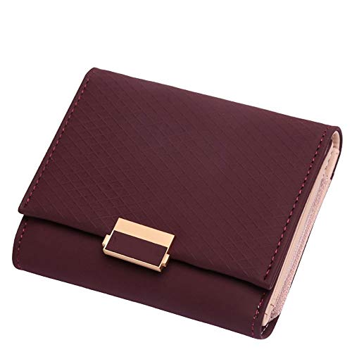 AQQWWER Geldbörsen für Damen Weibliche Lederhandtasche Plaid Wallet Damen ändern Kartenhalter Münze kleine Geldbeutel (Color : Red) von AQQWWER