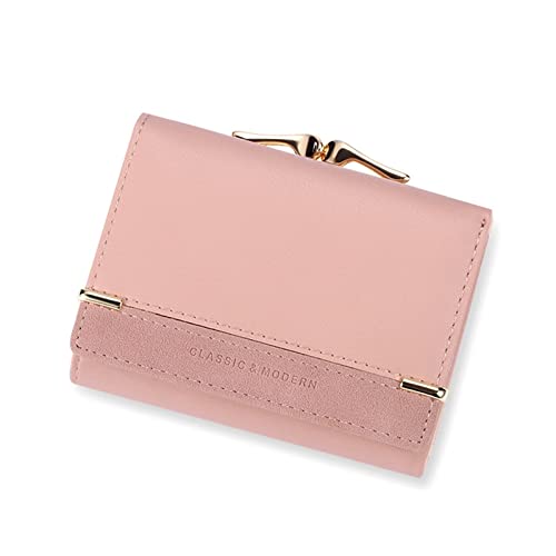 AQQWWER Geldbörsen für Damen Women Wallets Leather Luxury Designer Female Coin Purses ID Card Holder Wallet Short Ladies Money Bags Clutch Purse (Color : Pink) von AQQWWER