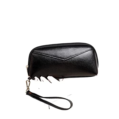 AQQWWER Geldbörsen für Damen Women Wallets Long Style Multi-Functional Wallet Purse Leather Female Clutch Coin Purse Card Holder Wallet Women (Color : Black) von AQQWWER