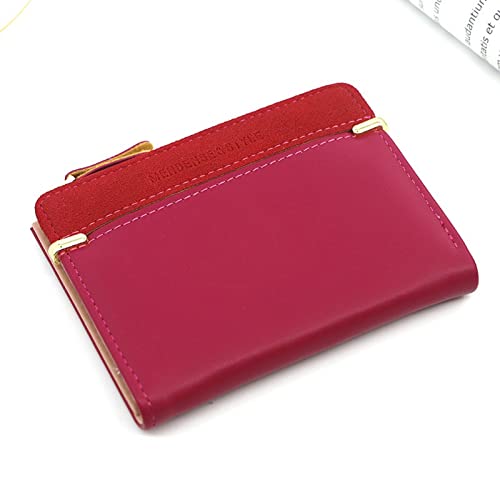 AQQWWER Geldbörsen für Damen Women& Wallet Short Women Coin Purse Fashion Wallets for Woman Card Holder Small Ladies Wallet Female Hasp Mini Clutch for Girl (Color : Red) von AQQWWER