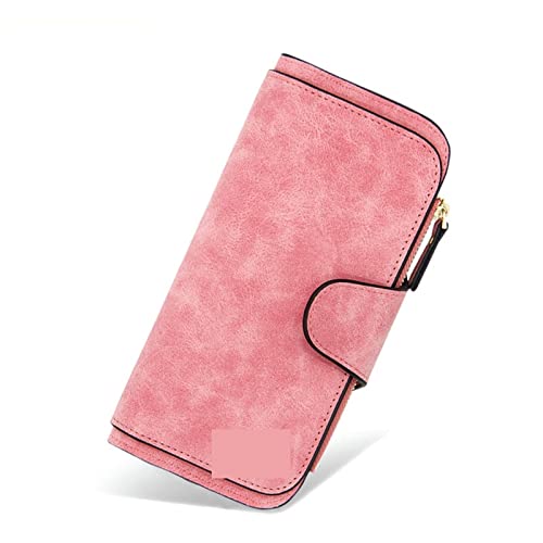 AQQWWER Geldbörsen für Damen WomenWallet Made of Leather Wallets Three Fold Vintage Womens Purses Mobile Phone Purse Female Coin Purse Clutch Bag (Color : Pink) von AQQWWER