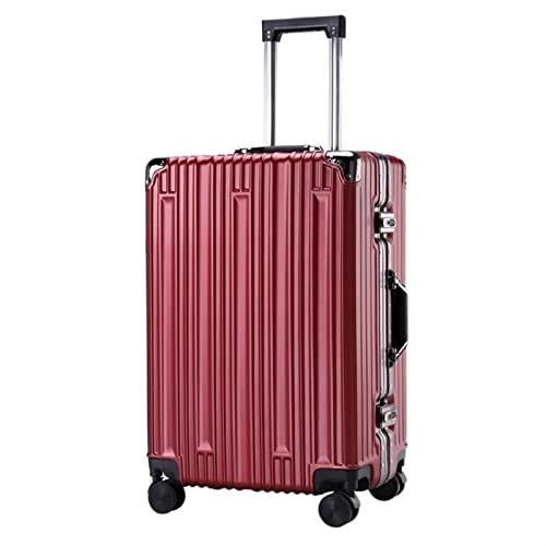 AQQWWER Gepäckkoffer Retro Rolling Luggage Spinner Aluminum Frame Travel Bag Women Vintage Trolley Men Carry On Suitcases Wheel (Color : Red, Size : 20 inch) von AQQWWER