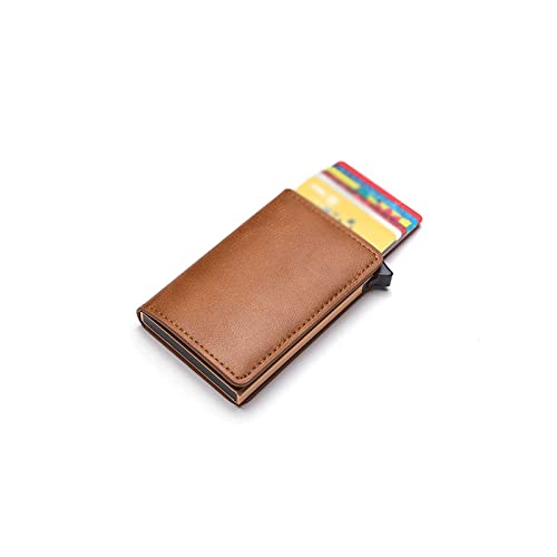 AQQWWER Herren Geldbörse Card Box Protector Safety Wallet Männer und Frauen bunt PU. Mode Aluminiumkasten Fallhalter (Color : A) von AQQWWER