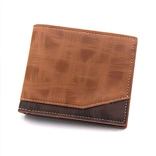 AQQWWER Herren Geldbörse Herren Geldbörsen Leder DREI-Fold-Kurzwallet männliche Retro-Business-Münz-Geldbörse-Tasche Multifunktionale Karte Geldbörse (Color : Bruin) von AQQWWER