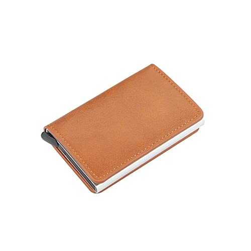 AQQWWER Herren Geldbörse Kartenhalter Männer Geldbörsen Geld Tasche Männliche Vintage Schwarz Kurze Geldbörse Kleine Leder Schlanke Brieftaschen Mini Geldbörsen dünn (Color : Coffee) von AQQWWER