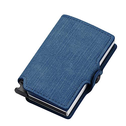 AQQWWER Herren Geldbörse Kreditkarte-Mappe Neuer dünner Kartenhalter-Visitenkarte Haspe Karte Case Slim Wallet (Color : Blue) von AQQWWER