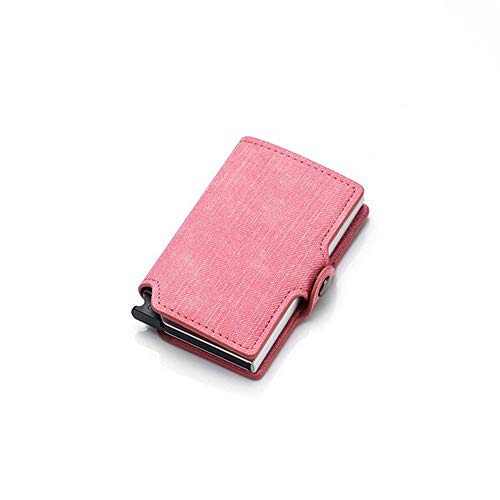 AQQWWER Herren Geldbörse Kreditkarte-Mappe Neuer dünner Kartenhalter-Visitenkarte Haspe Karte Case Slim Wallet (Color : Pink) von AQQWWER