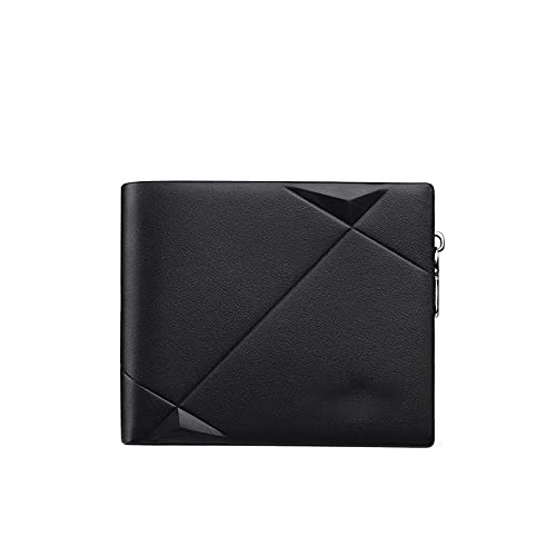 AQQWWER Herren Geldbörse Kurze Brieftasche Herren Slim Kreditkartenhalter Bifold Echtes Leder Multi Card Case Rindsleder Ultradünne Reißverschluss Brieftasche von AQQWWER