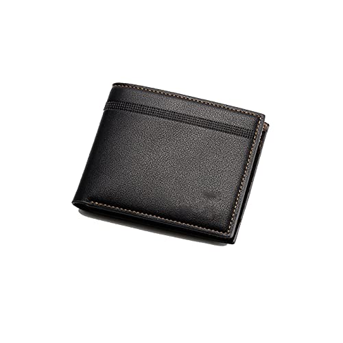 AQQWWER Herren Geldbörse Männer PU. Bifold Bifold Bifold Karte KARTEHALTER BOTELETE Business Schritte Kurze Kupplungstasche (Color : Black) von AQQWWER