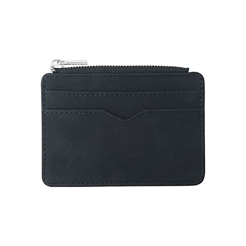 AQQWWER Herren Geldbörse Men's Card Wallet Short Matte Leather Retro Multi-Card Frosted Fabric Card Holder Money Minimalist Purse Transparent Coins (Color : Black) von AQQWWER