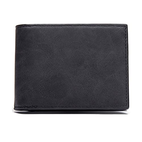 AQQWWER Herren Geldbörse Mode Mini Slim Wallet Herren Geld Geldbörse Münzbeutel Reißverschluss Kurze Männer Brieftasche Kartenhalter Kompakte Geld Geldbörsen (Color : Black) von AQQWWER