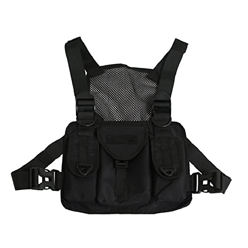 AQQWWER Herren Umhängetasche Nylon Chest Bags for Men Unisex Tactical Vest Multifunction Chest Rig Bag Male Streetwear Waist Packs von AQQWWER