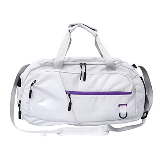 AQQWWER Herrenhandtaschen Sport Gym Handtasche for Frauen Fitness Schwimmen Training Tasche Weibliche Tanz Yoga Matt Tasche Reise Gepäck mit Schuhtasche (Color : White) von AQQWWER