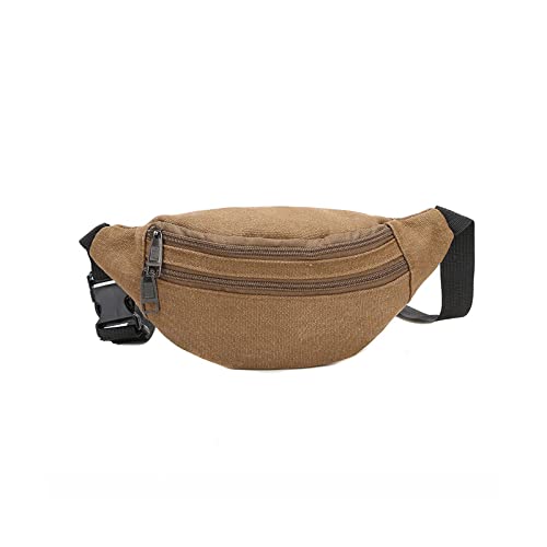 AQQWWER Hüfttasche Casual Canvas Taille Tasche Multifunktionale Taille Handytasche Bequeme Gürtel Taille Tasche (Color : Coffee) von AQQWWER