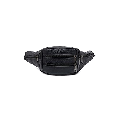 AQQWWER Hüfttasche Echtes Leder Herren Taille Tasche Männliche Fanny Pack Große Kapazität Multiple Taschen Reisen Arbeits Gürteltasche Für Männer (Color : Black) von AQQWWER