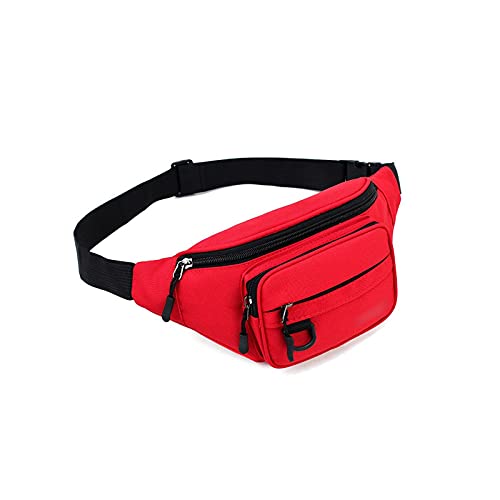 AQQWWER Hüfttasche Frauen Männer wasserdichte Taille Tasche, Unisex Laufsport Brust Fanny Packung, Handy Fitness Blau Rot Schwarz Gürtel Tasche FannyPack (Color : Red) von AQQWWER