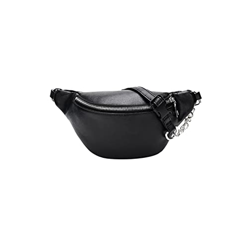 AQQWWER Hüfttasche Frauen-Taille-Tasche Pu. Taschengürtel Kleine Brieftasche Telefon Key Beutel Weiße Schwarz Taille Tasche (Color : Black) von AQQWWER