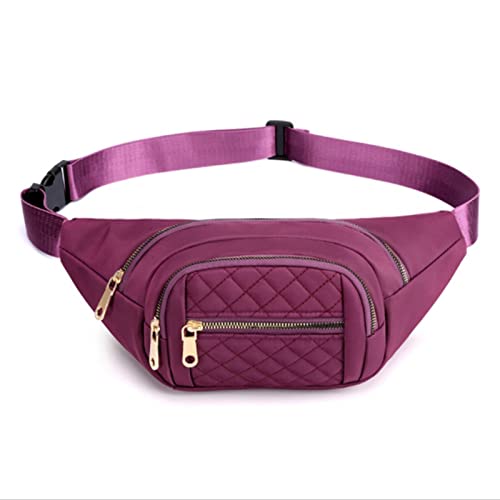AQQWWER Hüfttasche Frauen Tasche Klassische Damen Taille Taschen Hohe Qualität wasserdichte Multifunktions Umhängetasche Weibliche Fanny Pack Trend Brusttaschen (Color : Purple) von AQQWWER