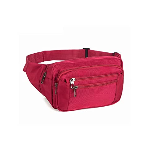 AQQWWER Hüfttasche Freizeitfunktion Mode Männer wasserdichte Taille Tasche Damen Taille Gürtel Taille Tasche Mobile Brieftasche (Color : Red) von AQQWWER
