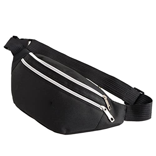 AQQWWER Hüfttasche Frühling Männer Taille Tasche Große Kapazität Verwendung DREI Taschen wasserdichte Tuch Mode Lässig Praktisch (Color : Black) von AQQWWER