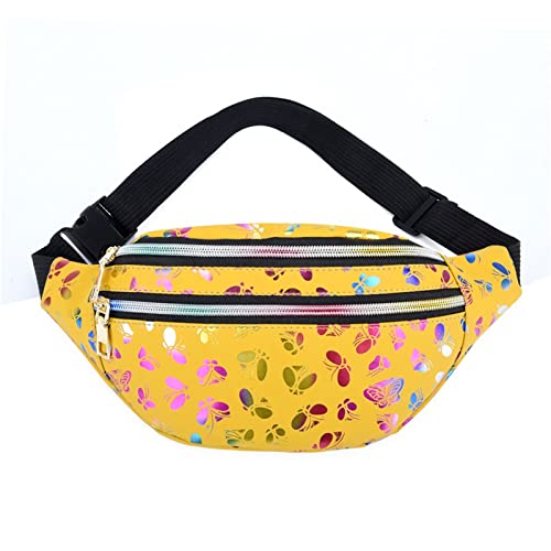 AQQWWER Hüfttasche Gedruckte Taille Tasche Frauen Fanny Pack Bunte Mädchen Brust Bum Bag Reise Gürtel `s Bag Festival Handy Pouch Geldbörse (Color : 4) von AQQWWER