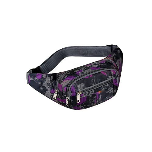 AQQWWER Hüfttasche Große Kapazität Taille Tasche Multifunktionale Umhängetasche Lässige Männer Damen Outdoor Taille Tasche (Color : Purple) von AQQWWER