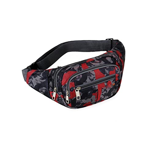 AQQWWER Hüfttasche Große Kapazität Taille Tasche Multifunktionale Umhängetasche Lässige Männer Damen Outdoor Taille Tasche (Color : Red) von AQQWWER