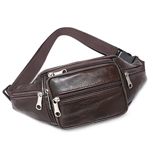 AQQWWER Hüfttasche Gürteltasche aus Leder für Herren, kleine Umhängetasche (Color : Black) von AQQWWER