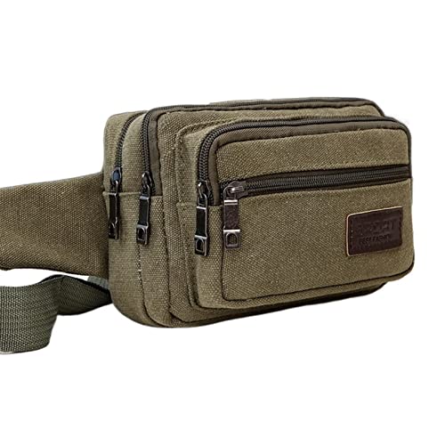 AQQWWER Hüfttasche Herren Gürteltaschen Canvas Gürteltaschen Herren Multifunktionale Taschen Taschen Gürtel Reise Umhängetaschen Outdoor Sports Herren Gürteltaschen (Color : Army Green) von AQQWWER