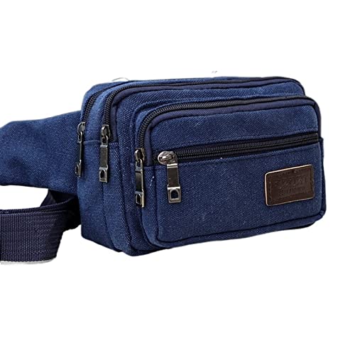 AQQWWER Hüfttasche Herren Gürteltaschen Canvas Gürteltaschen Herren Multifunktionale Taschen Taschen Gürtel Reise Umhängetaschen Outdoor Sports Herren Gürteltaschen (Color : Blue) von AQQWWER