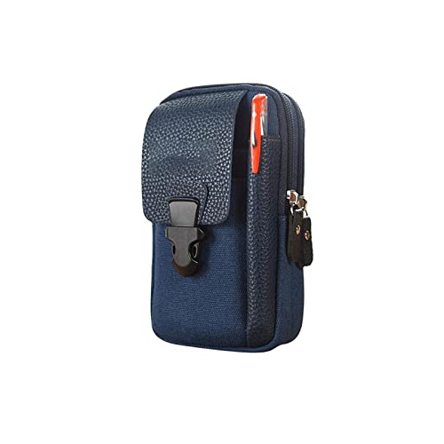 AQQWWER Hüfttasche Herren Lässige Reißverschluss Taille Tasche Tragbare Mode Einfache Handytasche Gürtel Taille Tasche (Color : Blue) von AQQWWER