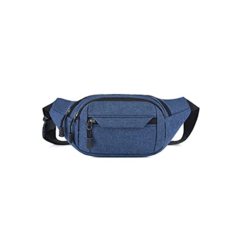 AQQWWER Hüfttasche Herren Taille Tasche, Nylon Mann Gürtel Beutel Crossbody Umhängetaschen, wasserdicht Lässig Grosse Telefon Bag, Sport Brusttasche Damen Tasche (Color : Blue) von AQQWWER