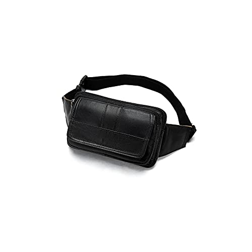 AQQWWER Hüfttasche Herren Taille Tasche Leder Männliche Fanny Pack Herren Gürtel Tasche Für Mann Gürtel Beutel Telefon Hüfte Bumbe Bags Gürtel Reisen Taille Packungen (Color : Black) von AQQWWER