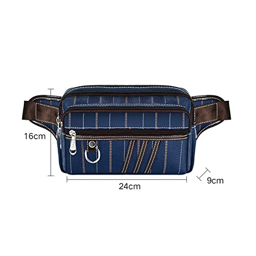 AQQWWER Hüfttasche Herren- und Frauen-Taille-Tasche Großkapazität Messenger Bag Multifunktionale Freizeit Taille Tasche Reise Outdoor Bag (Color : Blue) von AQQWWER