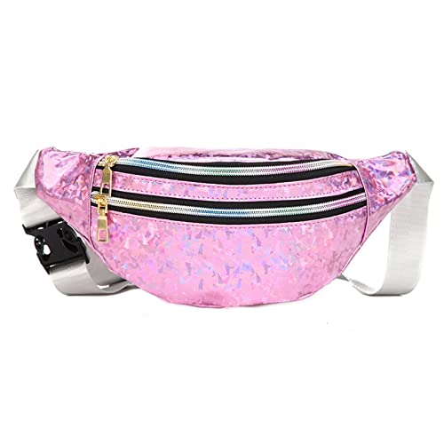 AQQWWER Hüfttasche Holographische Taschen Taschen Frauen Silber Fanny Pack Weibliche Gürtelbeutel Schwarze Geometrische Taille Packungen Laser Brusttelefon Pouch Bum Bag (Color : 4) von AQQWWER