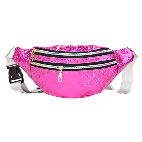 AQQWWER Hüfttasche Holographische Taschen Taschen Frauen Silber Fanny Pack Weibliche Gürtelbeutel Schwarze Geometrische Taille Packungen Laser Brusttelefon Pouch Bum Bag (Color : 6) von AQQWWER