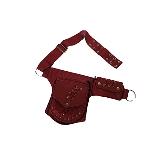 AQQWWER Hüfttasche Hüfttasche Damen Taille Tasche Multifunktionale Taille Hip Hop Mode Stil Beinbeutel Taille Tasche (Color : Red) von AQQWWER