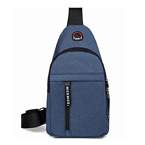 AQQWWER Hüfttasche Kleine Leinwand Brustpackung for Männer Frauen Crossbody Taschen Hip Hop Streetwear Tasche Fanny Pack Multifunktions Mini Gürtel Taille Brusttasche (Color : Blue) von AQQWWER