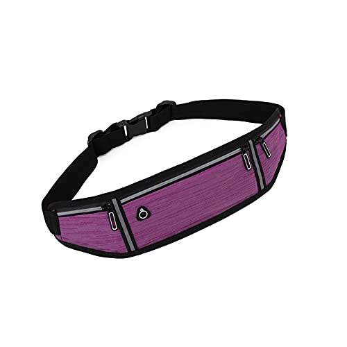 AQQWWER Hüfttasche Laufende Gürtelsportarten Männer und Frauen Gürteltasche, Outdoor Multifunktionale wasserdichte Kleine Gürtel, Mobiltelefon-Tasche mit großer Kapazität (Color : Purple) von AQQWWER