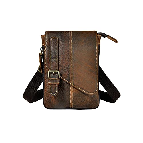 AQQWWER Hüfttasche Leder Männer Beiläufige Multifunktionale Messenger Bag Umhängetasche Mode Gürtel Tasche (Color : D) von AQQWWER