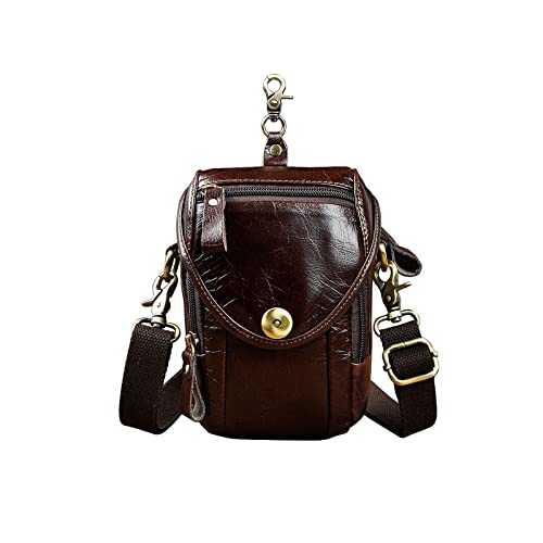 AQQWWER Hüfttasche Leder männer beiläufige multifunktionale umhängetasche Mode gürtel gürteltasche Haken Tasche (Color : E) von AQQWWER