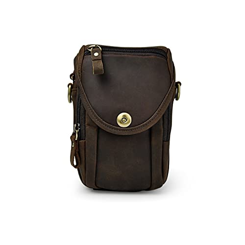 AQQWWER Hüfttasche Leder männer beiläufige multifunktionale umhängetasche Mode gürtel gürteltasche Haken Tasche (Color : F) von AQQWWER