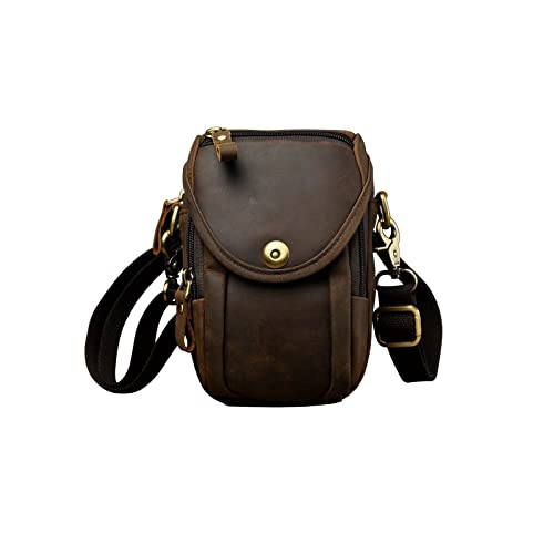 AQQWWER Hüfttasche Leder männer beiläufige multifunktionale umhängetasche Mode gürtel gürteltasche Haken Tasche (Color : H) von AQQWWER