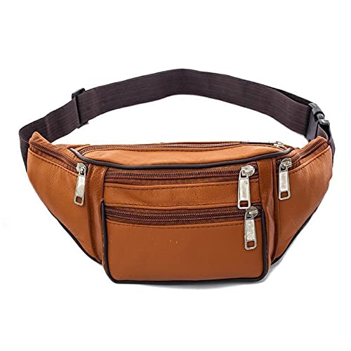 AQQWWER Hüfttasche Männer Echtes Leder Taille Tasche Leder Fanny Pack Hüfte Geldbörse Reise Tragen Sie auf Pouch Taschen Hohe Qualität Mode for Handy Pouch (Color : 4) von AQQWWER