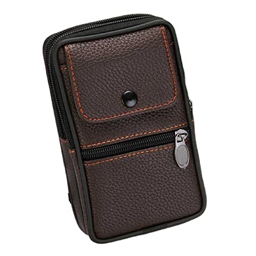 AQQWWER Hüfttasche Männer Fanny Pack Handy Case Männlich Schwarz Kaffee Leinwand HASP Reißverschluss Münze Geldbörse Burse Taschen Casual Taille Pack Mann Gürteltasche Geldbörse (Color : Coffee) von AQQWWER